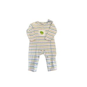 Colorful Striped Kids Romper with Dinosaur Design